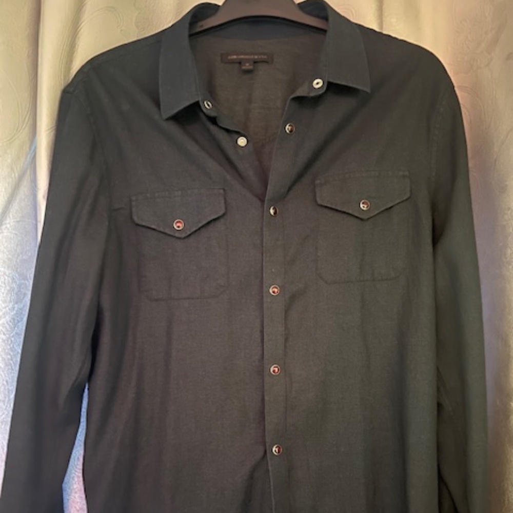 John Varvatos midnight Blue dressy shirt - M